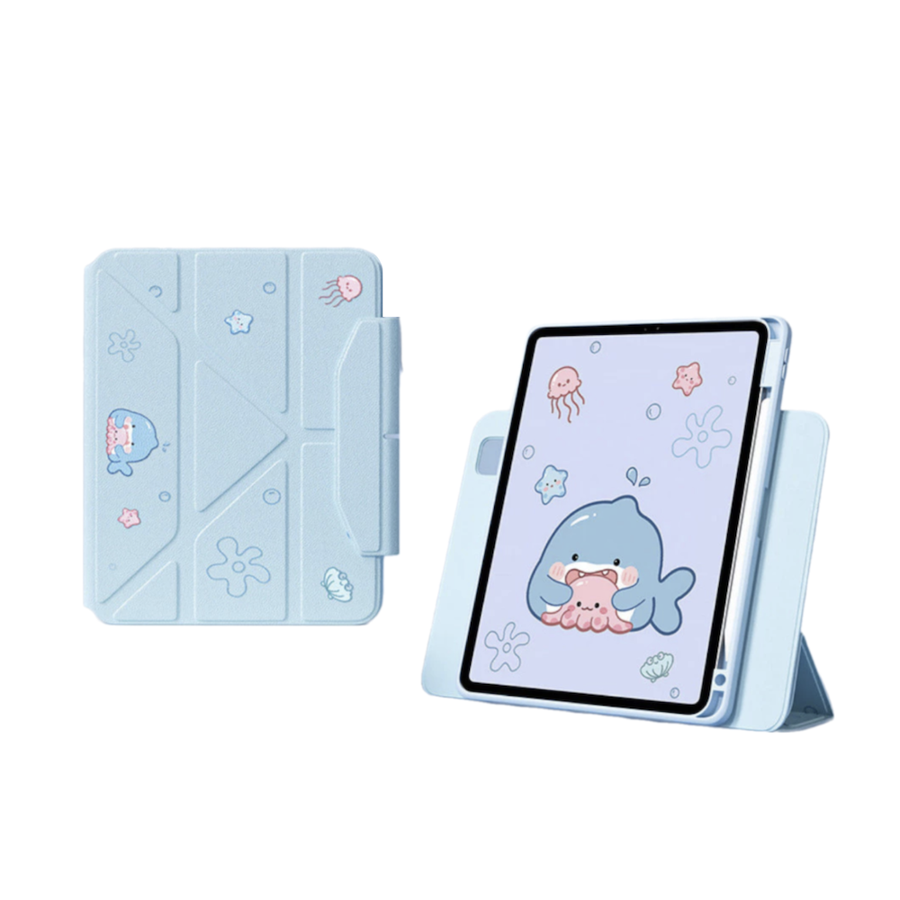 Ốp iPad in hoạ tiết Book Folio 07SE Origami tháo rời nam châm