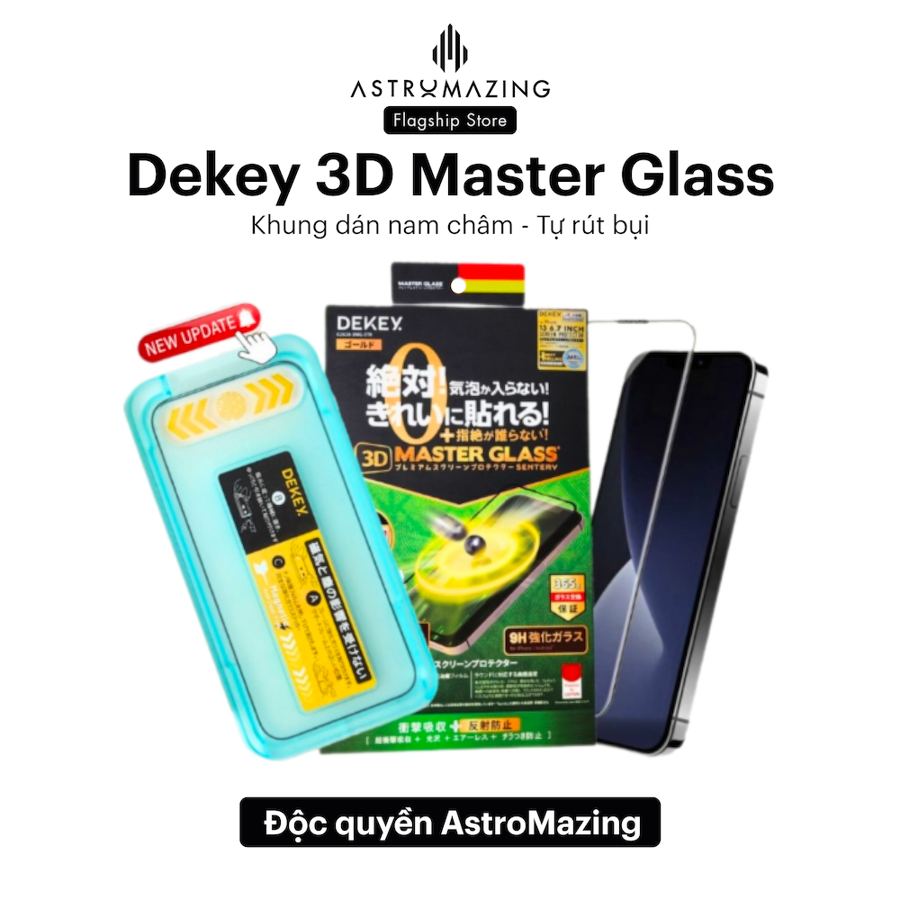 Kính cường lực iPhone kèm khung tự dán Dekey