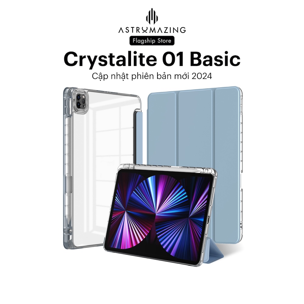 Ốp lưng iPad AstroMazing trong suốt Crystalite 01 khay bút 2.0