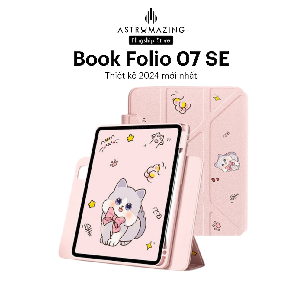 Ốp iPad in hoạ tiết Book Folio 07SE Origami tháo rời nam châm