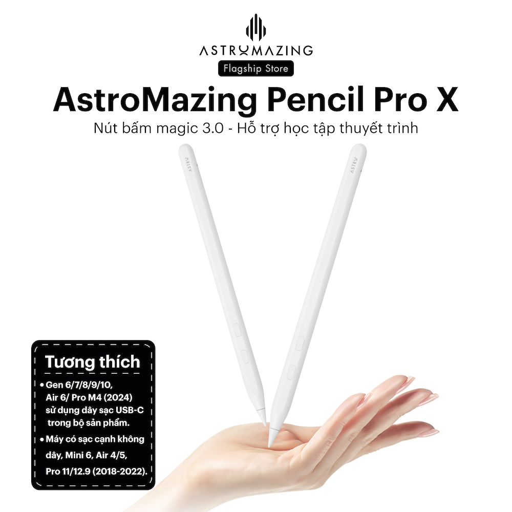 Bút cảm ứng iPad AstroMazing Pencil Pro X 2 nút bấm đa nhiệm
