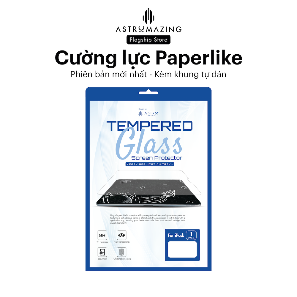 Cường lực iPad khung tự dán tích hợp PaperLike by AstroMazing