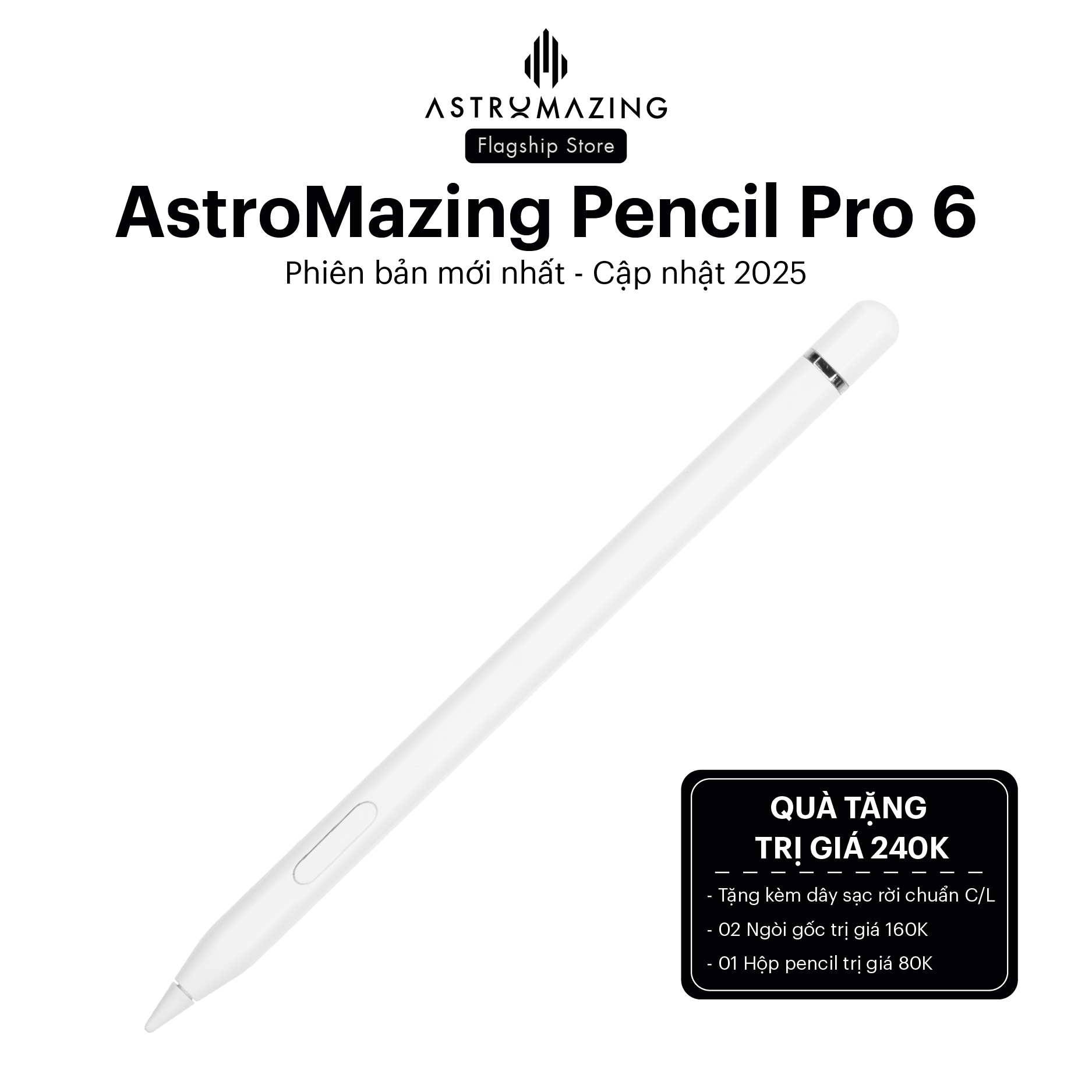 Bút cảm ứng iPad Pencil Pro 6 cho Air 4/5/6/7, Mini 6/7, Gen 10/11