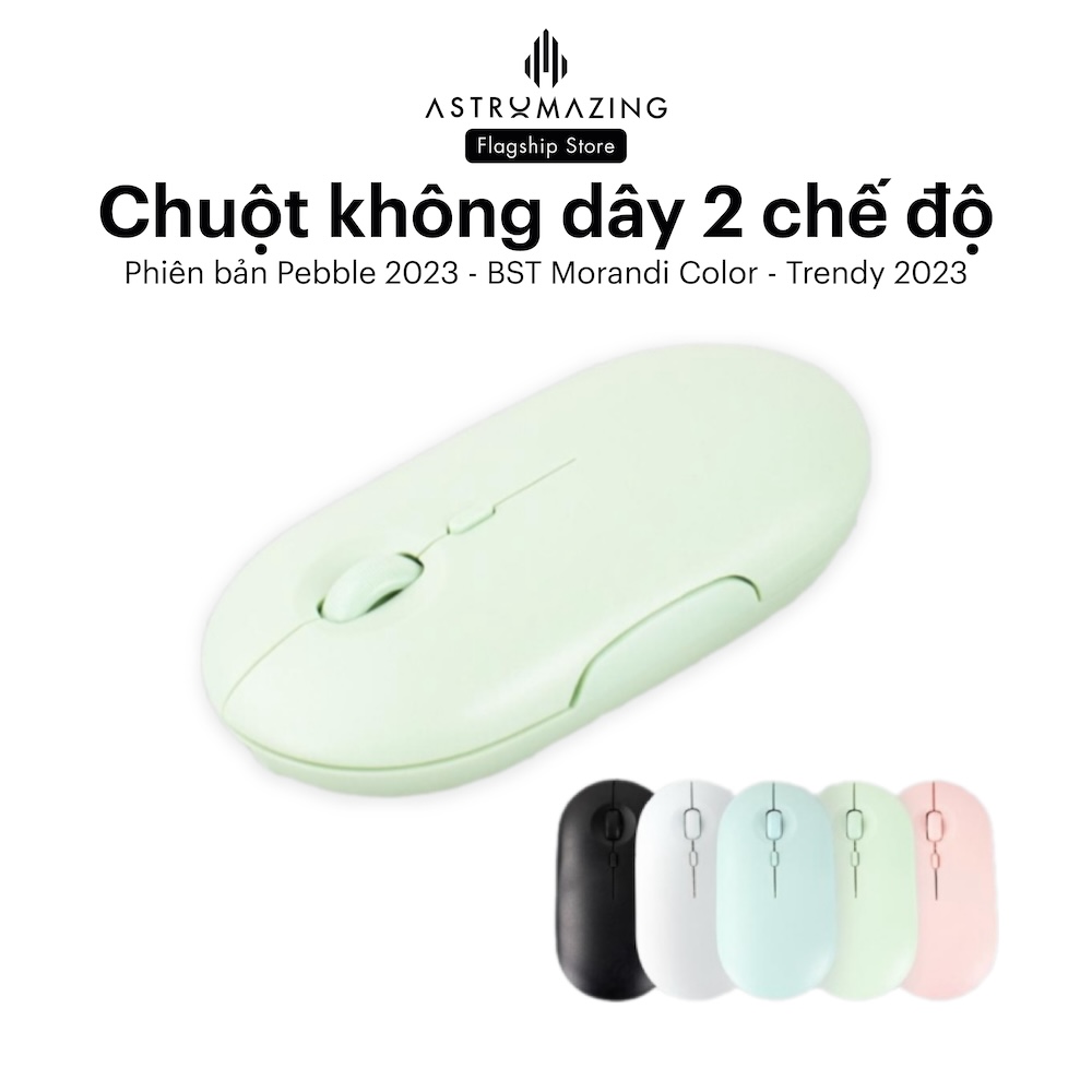 Chuột không dây Pebble Mouse bluetooth 5.0 & USB 2.4G