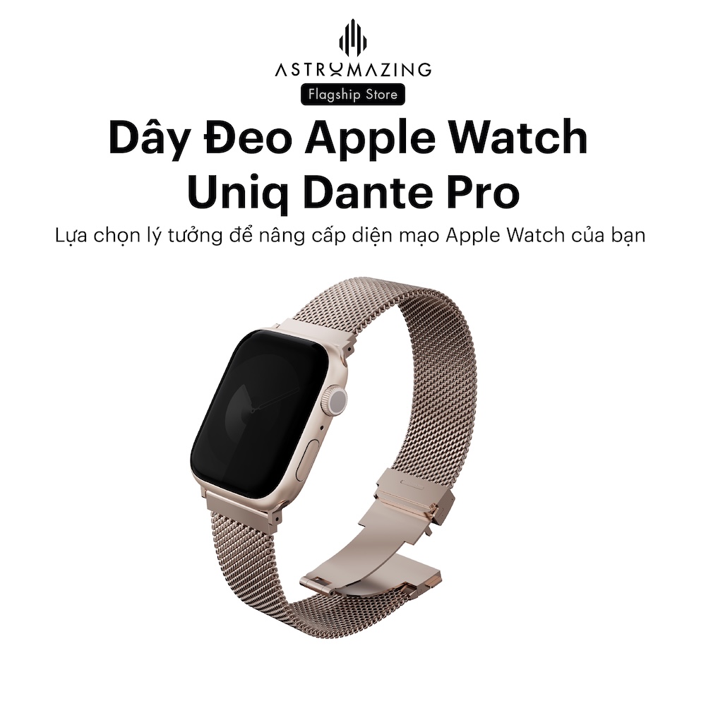 Dây đồng hồ Apple Watch UNIQ Dante Pro lưới thép Milanese
