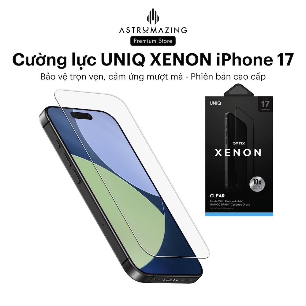 Cường lực iPhone 17 UNIQ Optix Xenon Nanoceram™ (ceramic glass)