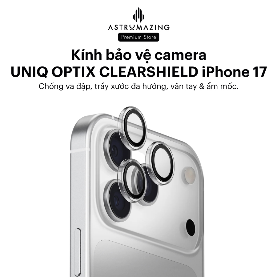 Kính cường lực bảo vệ camera UNIQ Optix CLEARSHIELD iPhone 17