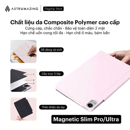 Bao da nam châm iPad Magnetic Slim Pro/Ultra gia cố viền siêu mỏng nhẹ cho iPad
