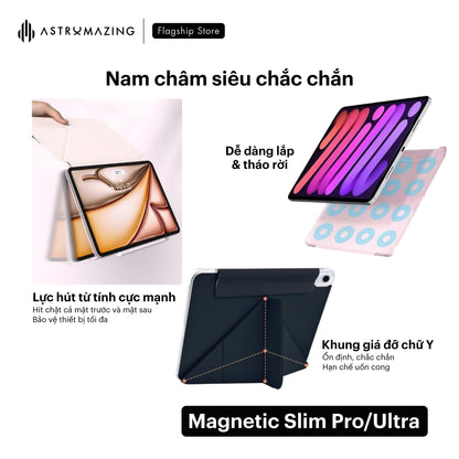 Bao da nam châm iPad Magnetic Slim Pro/Ultra gia cố viền siêu mỏng nhẹ cho iPad