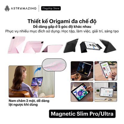 Bao da nam châm iPad Magnetic Slim Pro/Ultra gia cố viền siêu mỏng nhẹ cho iPad