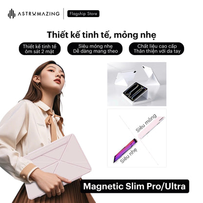 Bao da nam châm iPad Magnetic Slim Pro/Ultra gia cố viền siêu mỏng nhẹ cho iPad