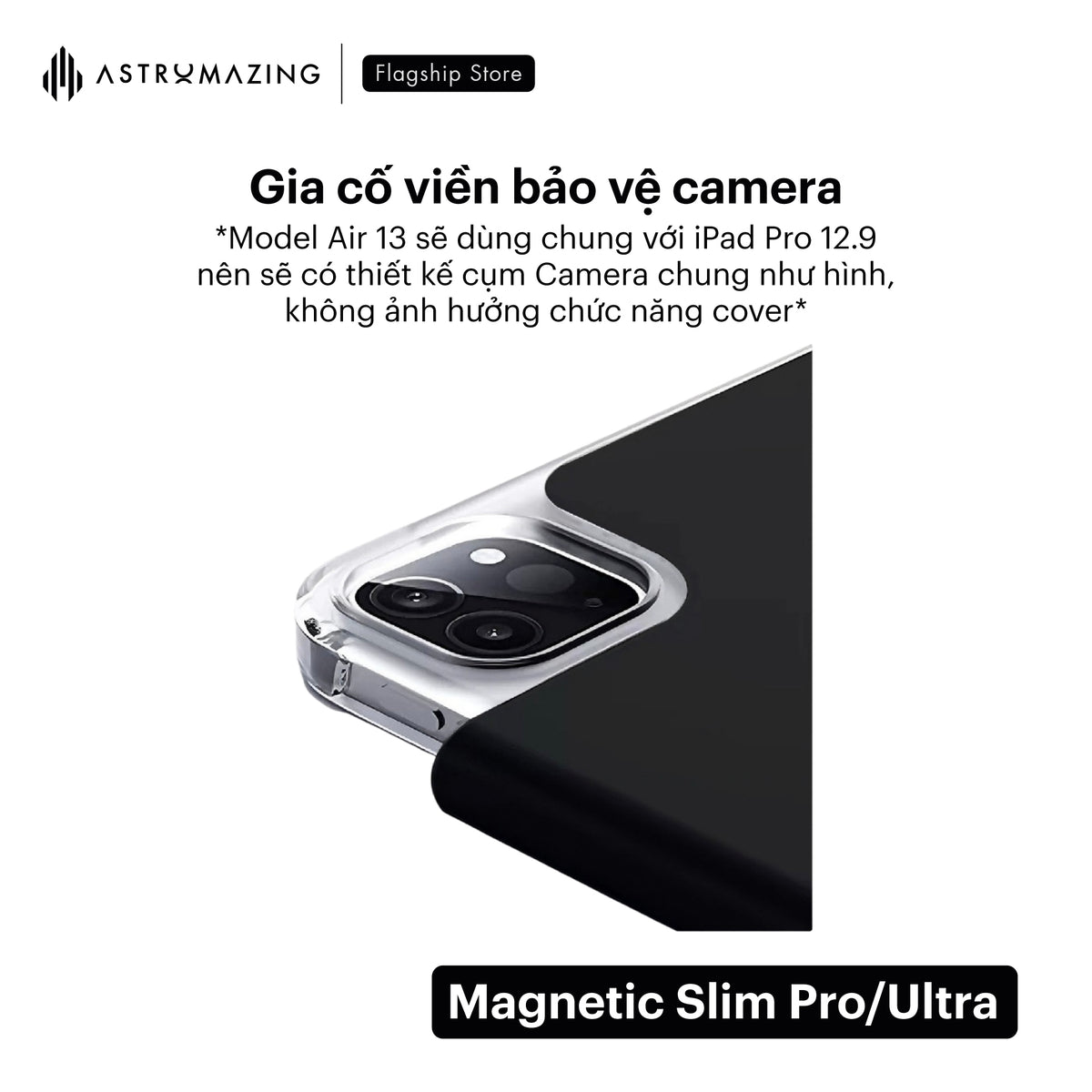 Bao da nam châm iPad Magnetic Slim Pro/Ultra gia cố viền siêu mỏng nhẹ cho iPad