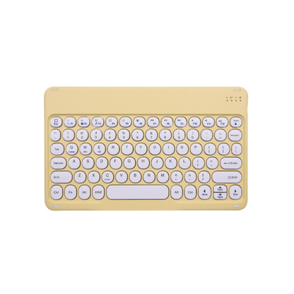 Bàn phím không dây bluetooth 2.0 thiết kế phím tròn Retro