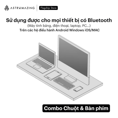 Combo bàn phím và chuột pin bluetooth pastel