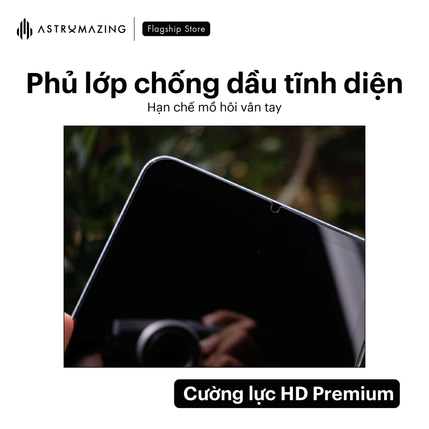 Kính cường lực iPad khung tự dán HD Premium, chất lượng Nhật Bản