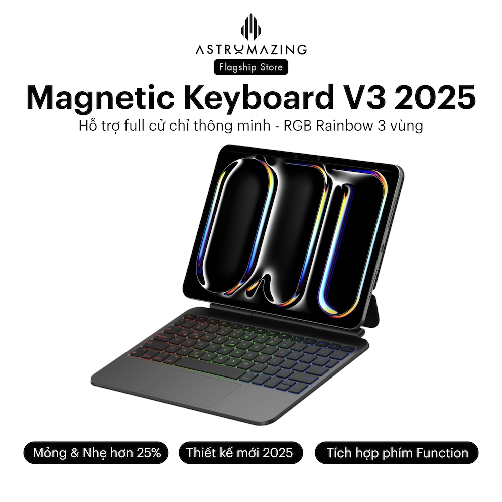 Bao da bàn phím iPad Magic Keyboard V3 bluetooth 5.2 siêu nhạy
