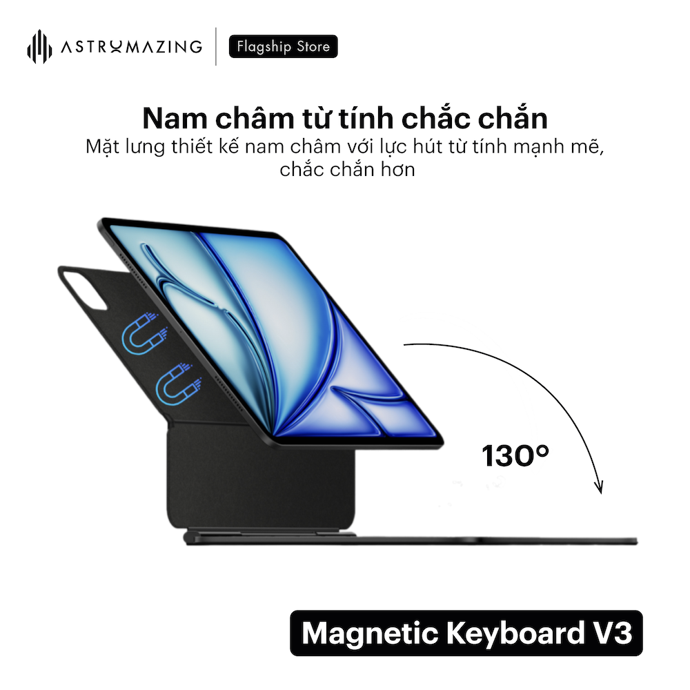 Bao da bàn phím iPad Magic Keyboard V3 bluetooth 5.2 siêu nhạy