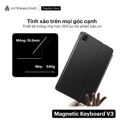 Bao da bàn phím iPad Magic Keyboard V3 bluetooth 5.2 siêu nhạy