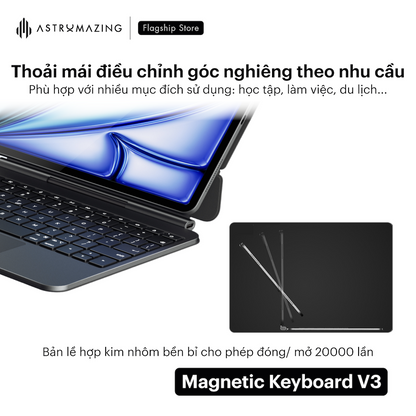 Bao da bàn phím iPad Magic Keyboard V3 bluetooth 5.2 siêu nhạy