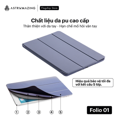 Bao da iPad không khay bút Folio 01 thiết kế mỏng nhẹ