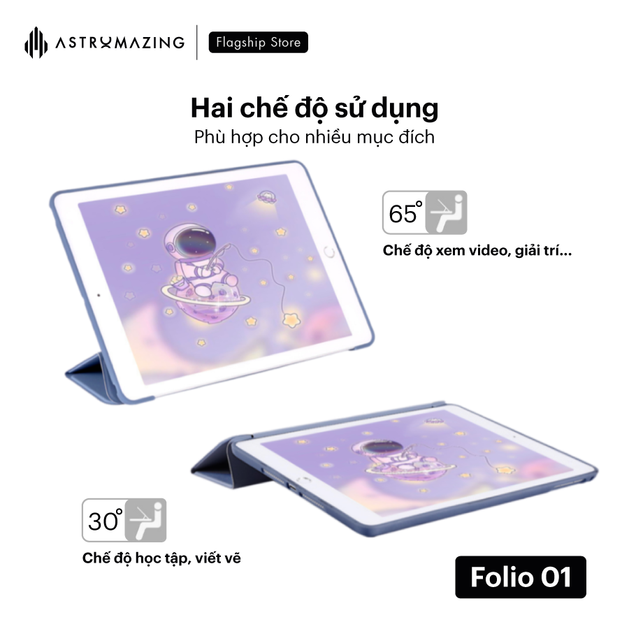 Bao da iPad không khay bút Folio 01 thiết kế mỏng nhẹ