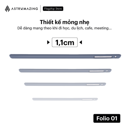 Bao da iPad không khay bút Folio 01 thiết kế mỏng nhẹ
