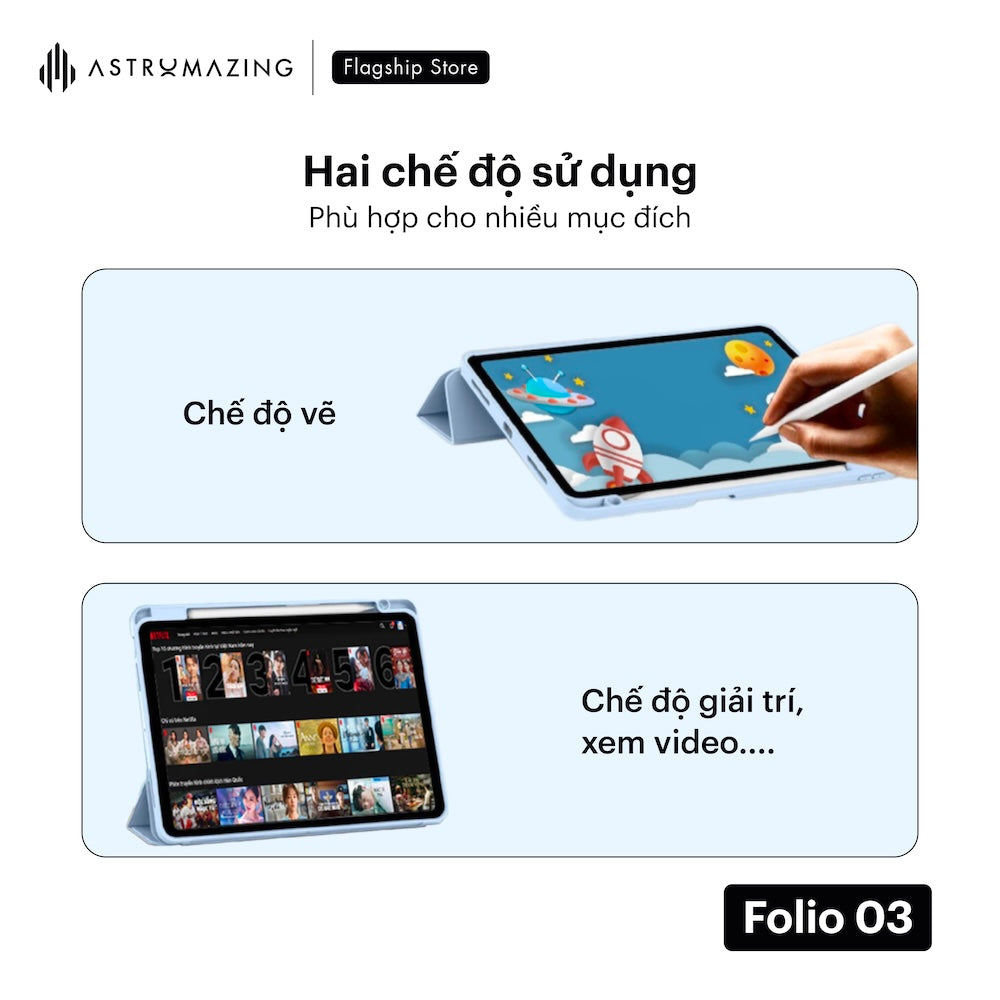 Bao da iPad AstroMazing Folio 03 nâng cấp 3 lớp chống sốc