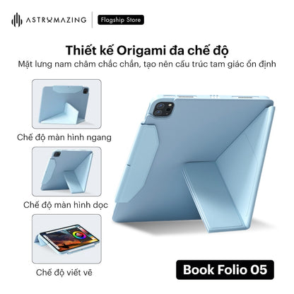 Bao da iPad Book Folio 05 Origami tích hợp nắp bảo vệ pencil