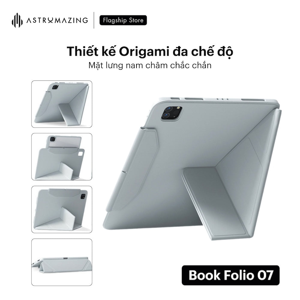 Ốp iPad AstroMazing Book Folio 07 tháo rời, xoay tự do 720 độ