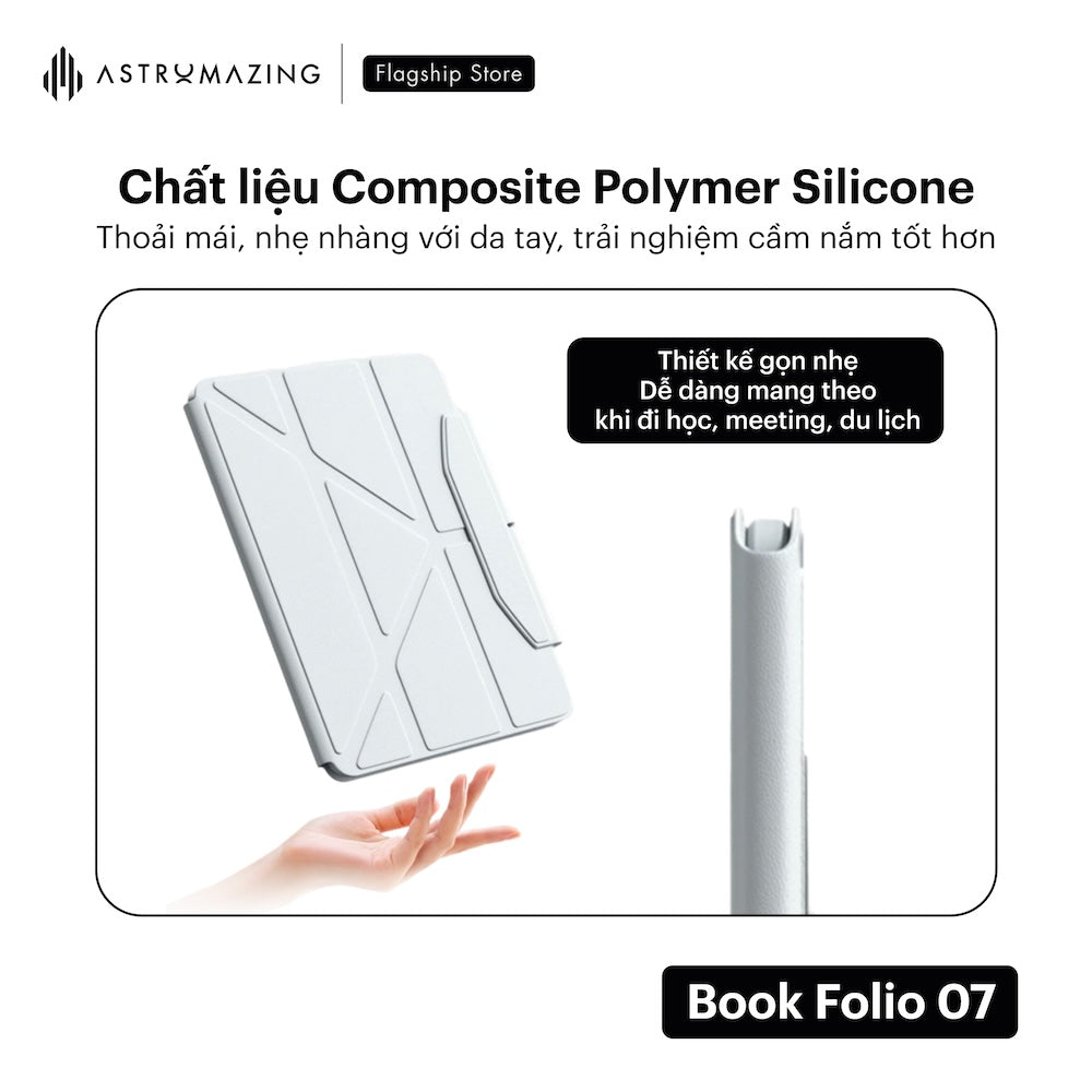Ốp iPad AstroMazing Book Folio 07 tháo rời, xoay tự do 720 độ