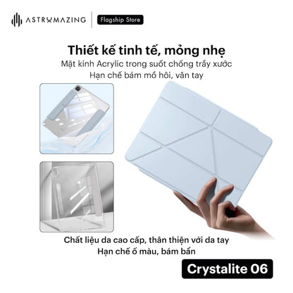 Bao da iPad Crytalite 06 Magnetic Origami tháo rời xoay 360
