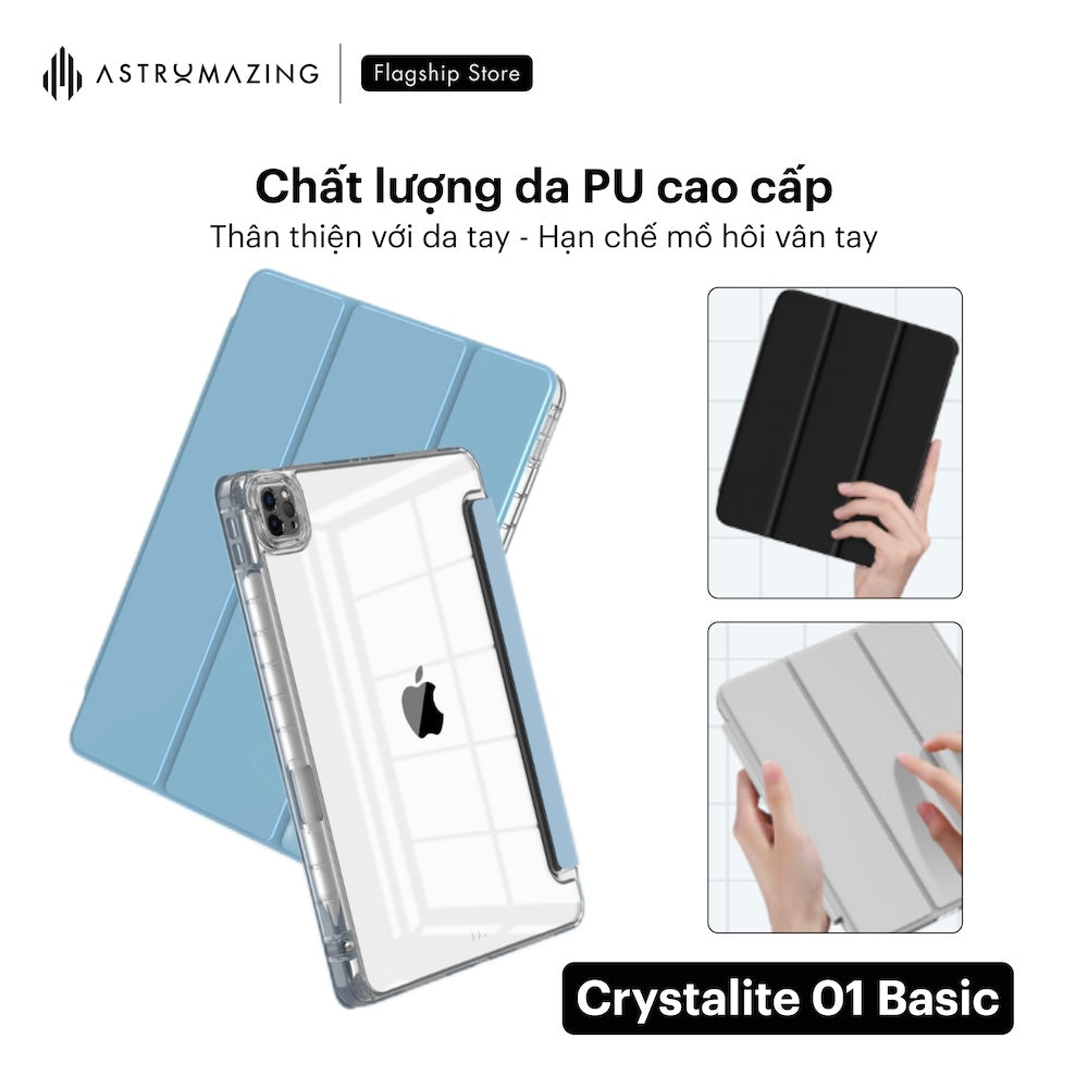 Ốp lưng iPad AstroMazing trong suốt Crystalite 01 khay bút 2.0
