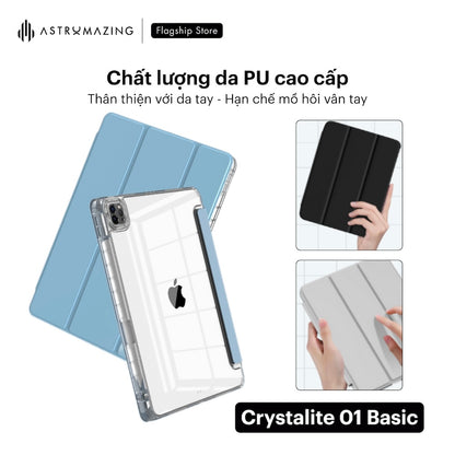 Ốp lưng iPad AstroMazing trong suốt Crystalite 01 khay bút 2.0