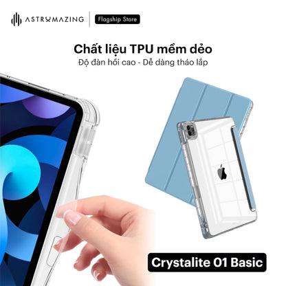 Ốp lưng iPad AstroMazing trong suốt Crystalite 01 khay bút 2.0