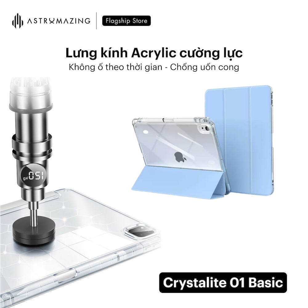 Ốp lưng iPad AstroMazing trong suốt Crystalite 01 khay bút 2.0