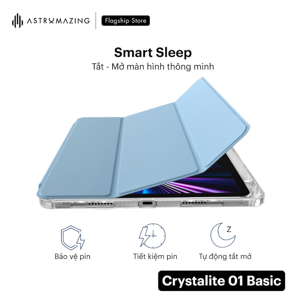 Ốp lưng iPad AstroMazing trong suốt Crystalite 01 khay bút 2.0