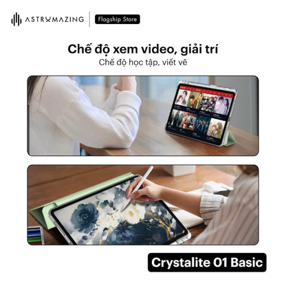 Ốp lưng iPad AstroMazing trong suốt Crystalite 01 khay bút 2.0