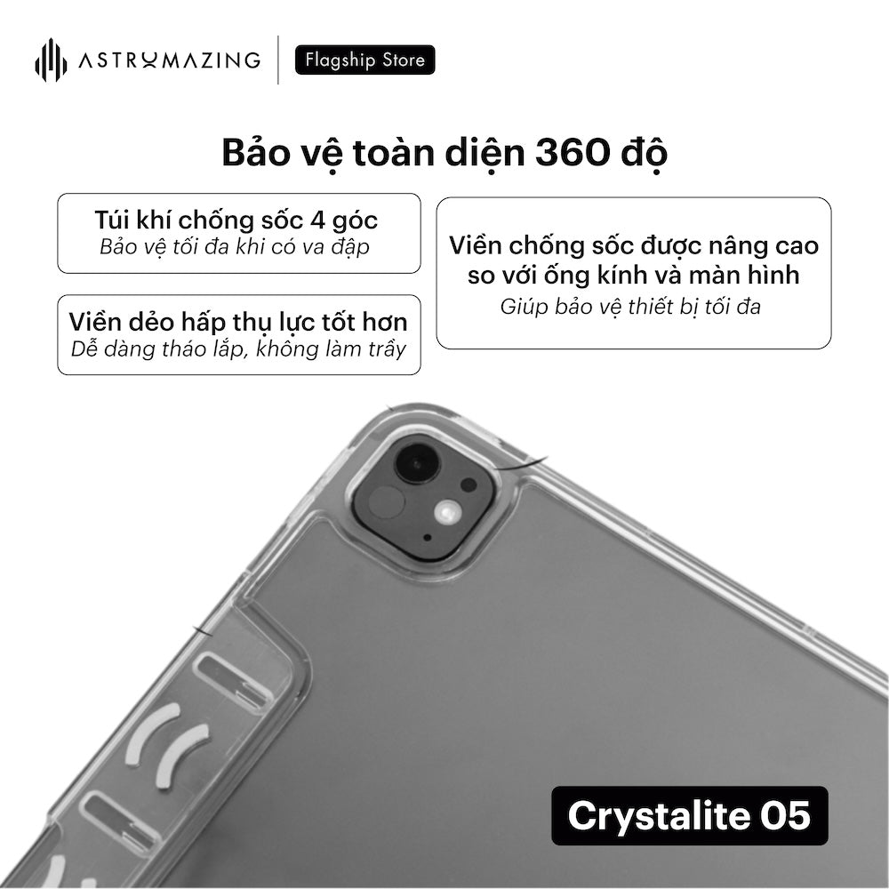 Ốp lưng iPad Crystalite 05 Origami đa nếp gấp đa góc nhìn
