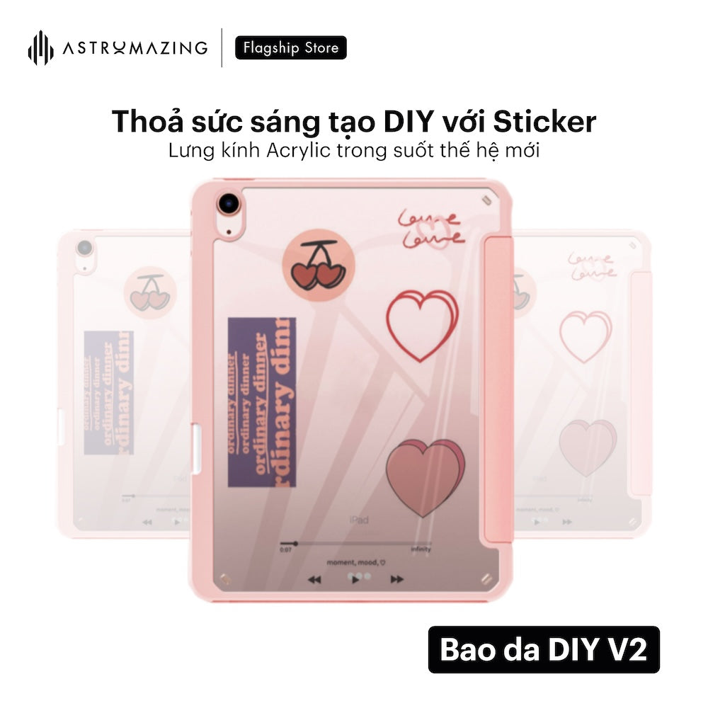 Bao da iPad DIY V2 ốp lưng Acrylic, khay bút 2.0