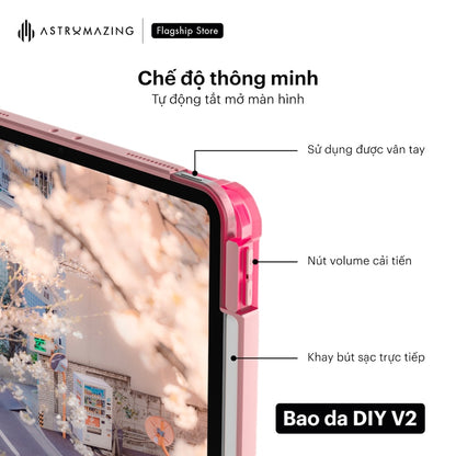 Bao da iPad DIY V2 ốp lưng Acrylic, khay bút 2.0