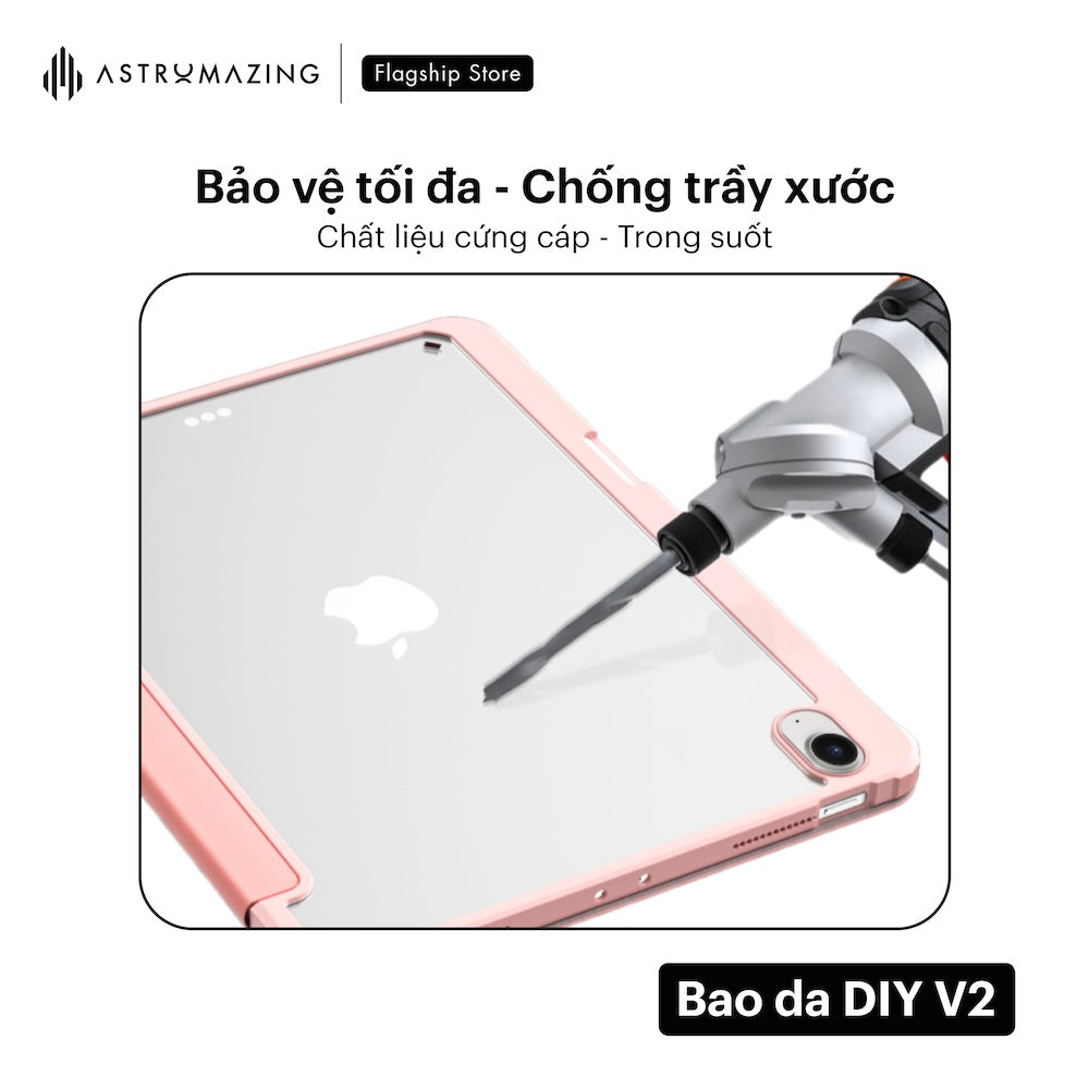 Bao da iPad DIY V2 ốp lưng Acrylic, khay bút 2.0