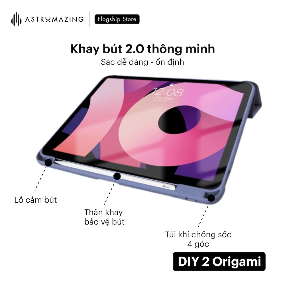 Bao da iPad AstroMazing DIY V2 Origami khay bút sạc thông minh