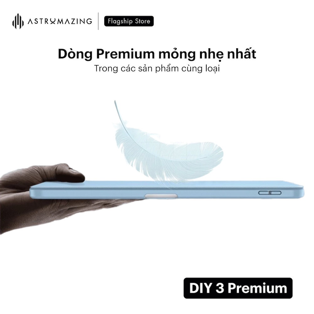 Ốp lưng iPad xoay 360 AstroMazing DIY3 viền khay bút chống sốc