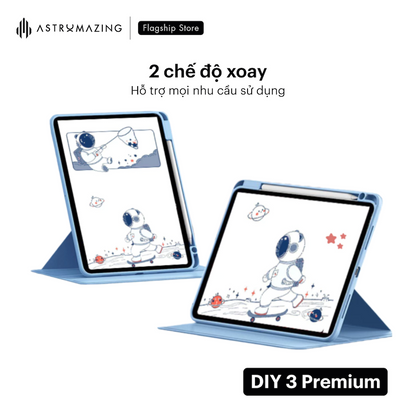 Ốp lưng iPad xoay 360 AstroMazing DIY3 viền khay bút chống sốc