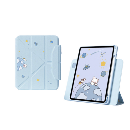 Ốp iPad in hoạ tiết Book Folio 07SE Origami tháo rời nam châm