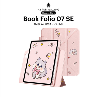 Ốp iPad in hoạ tiết Book Folio 07SE Origami tháo rời nam châm