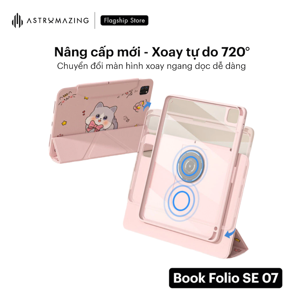 Ốp iPad in hoạ tiết Book Folio 07SE Origami tháo rời nam châm