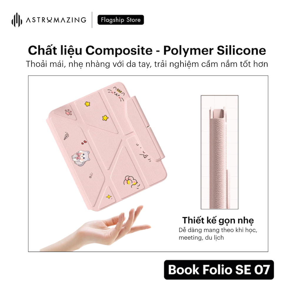 Ốp iPad in hoạ tiết Book Folio 07SE Origami tháo rời nam châm