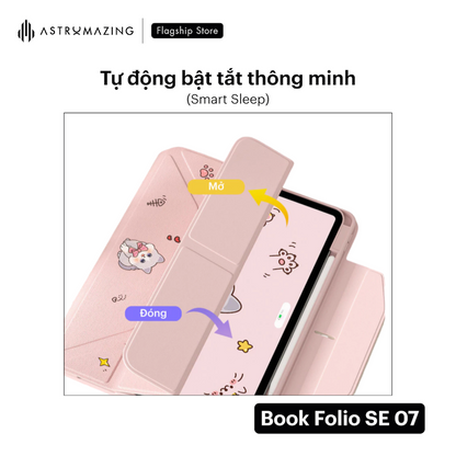Ốp iPad in hoạ tiết Book Folio 07SE Origami tháo rời nam châm