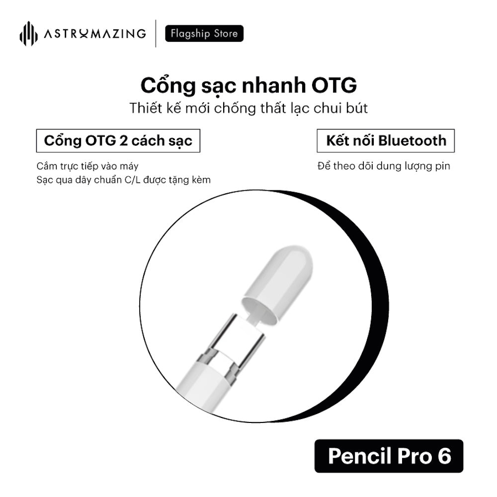 Bút cảm ứng iPad Pencil Pro 6 cho Air 4/5/6/7, Mini 6/7, Gen 10/11